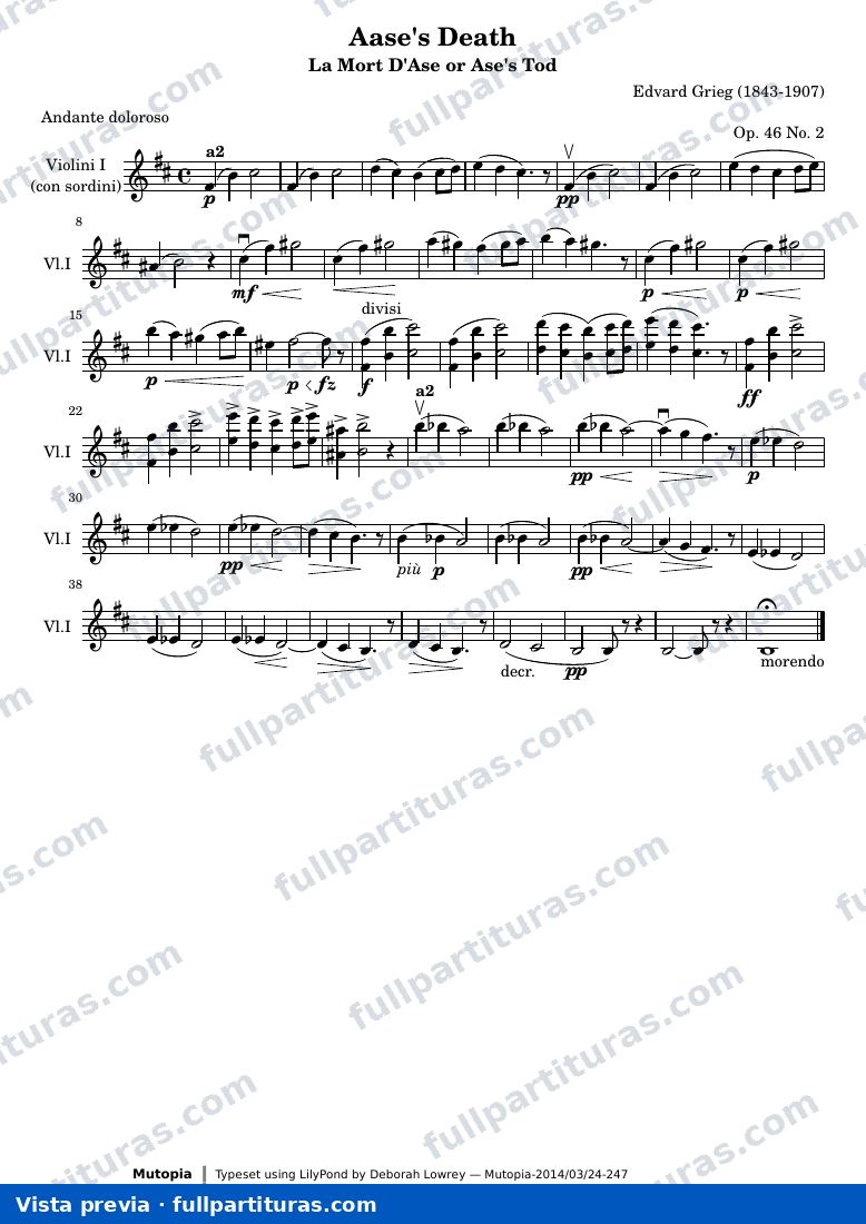 Aase's Death from Peer Gynt Suite I — VioliniIpart — Vorschau