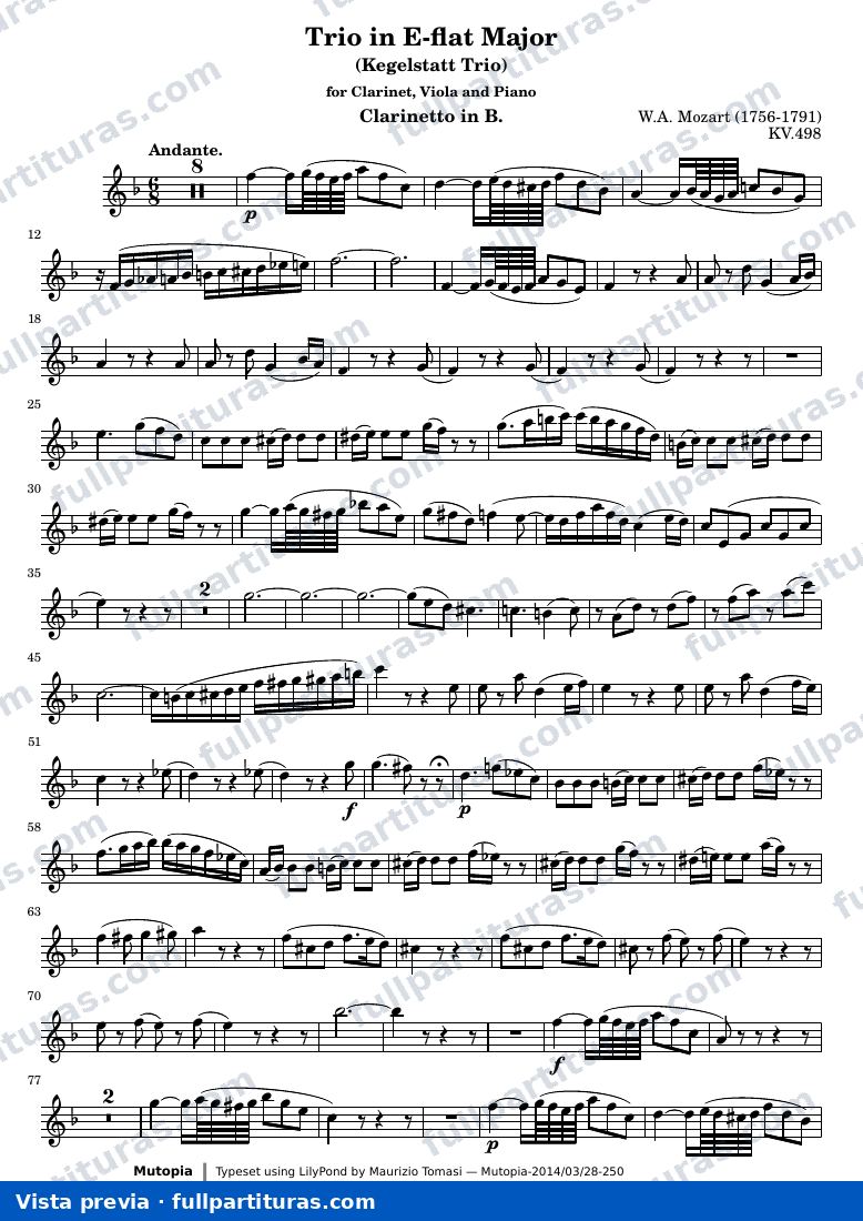Trio in E-flat Major KV. 498 — K498 clarinet — vista previa