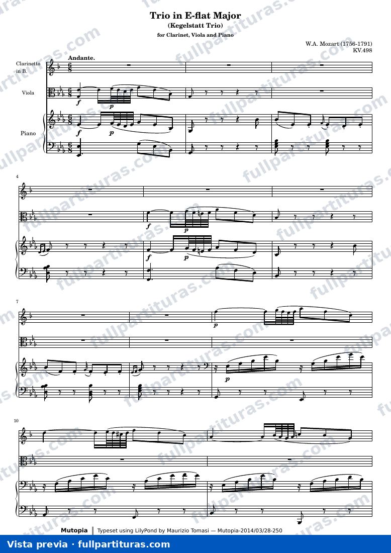 Trio in E-flat Major KV. 498 — K498 piano — vista previa
