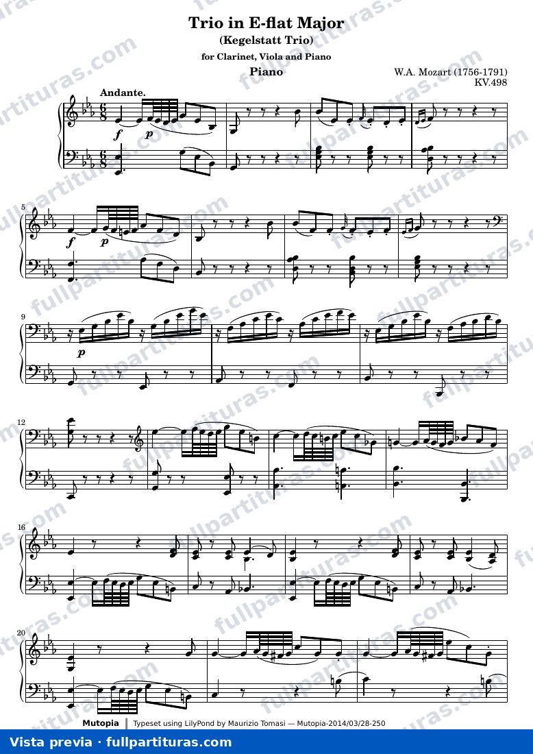 Trio in E-flat Major KV. 498 — Violín solista — vista previa
