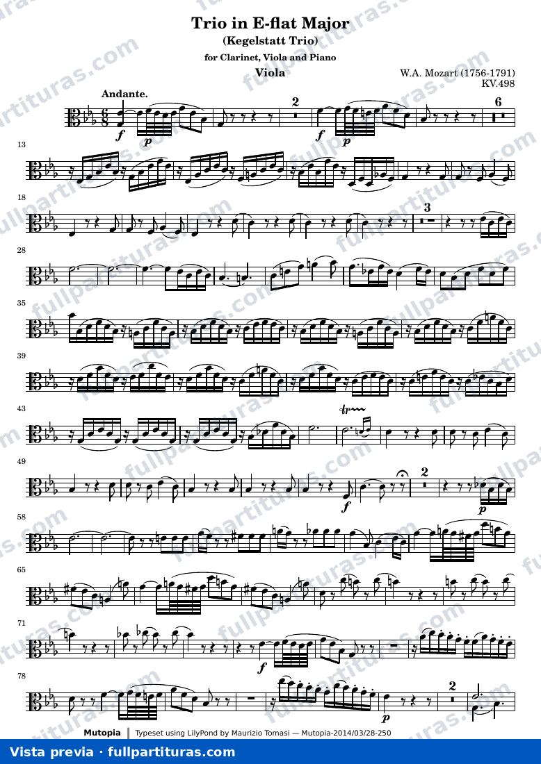 Trio in E-flat Major KV. 498 — K498 viola — vista previa