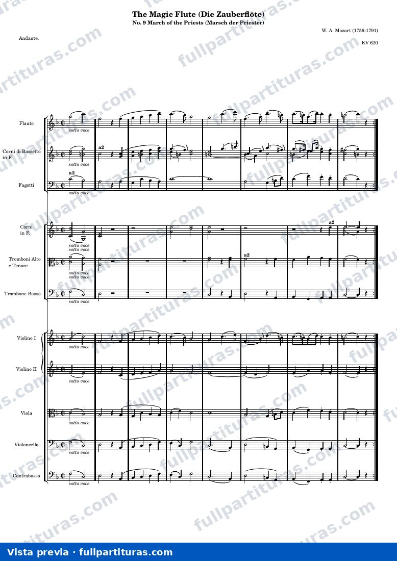 Die Zauberflöte (The Magic Flute) - No. 9 Marsch der Priester — MF9 MarschScore — vista previa