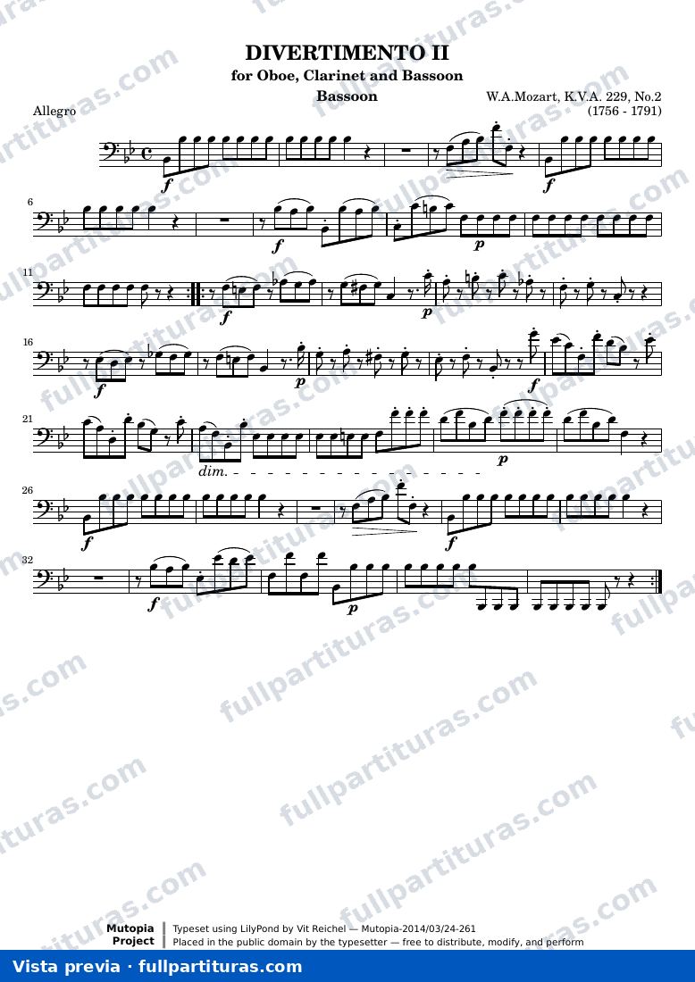 Divertimento II — Bassoon — vista previa
