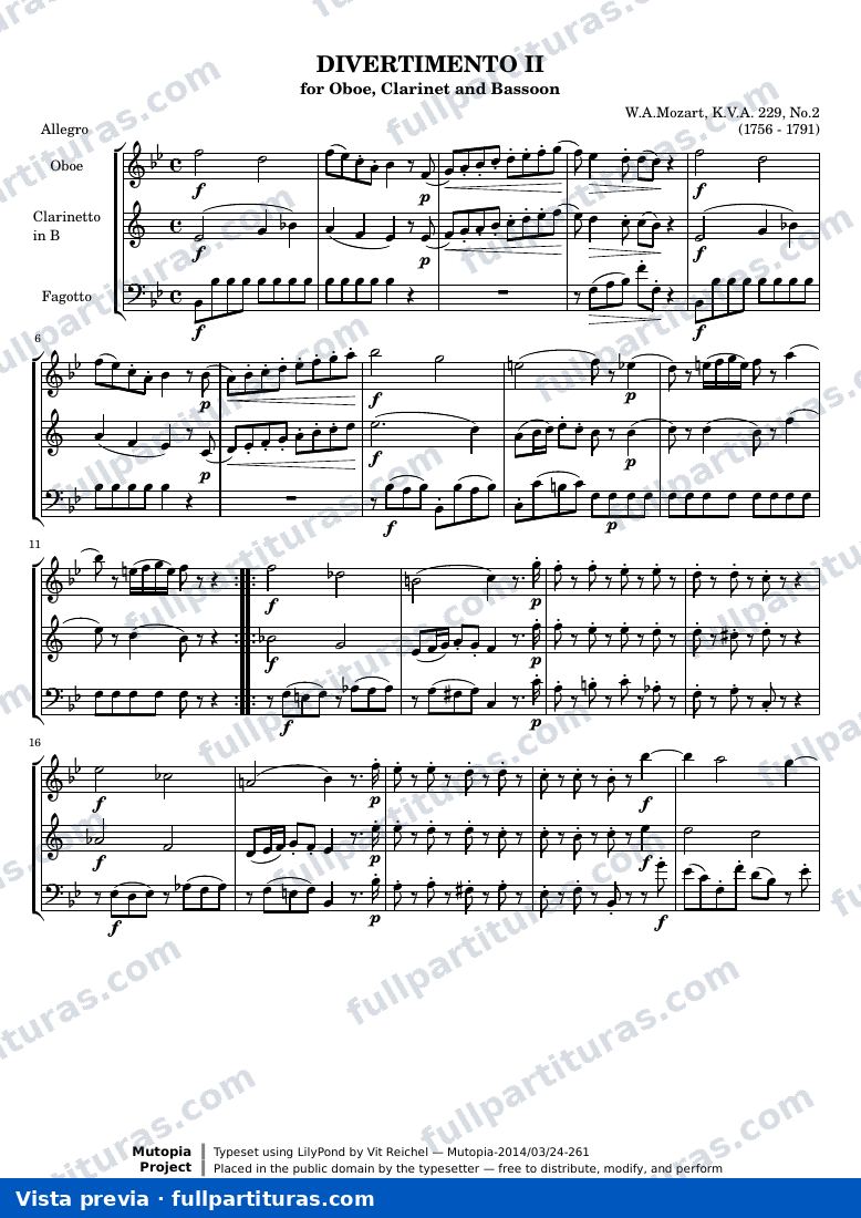 Divertimento II — Score — vista previa