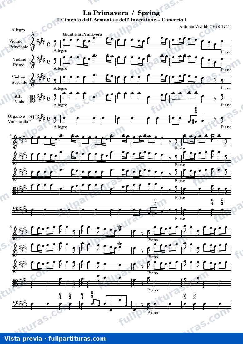 La Primavera / Spring — Spring score — Vorschau