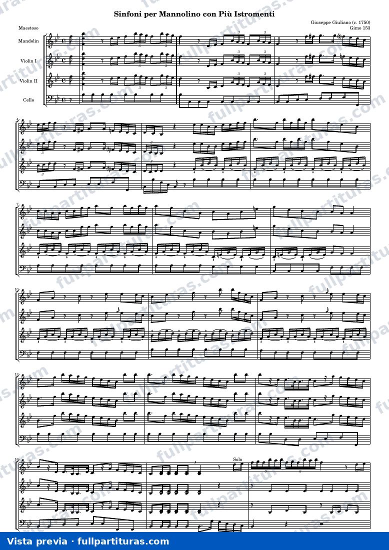Sinfoni per Mannolino con Più Istromenti (Gimo 153) — Score — visualização