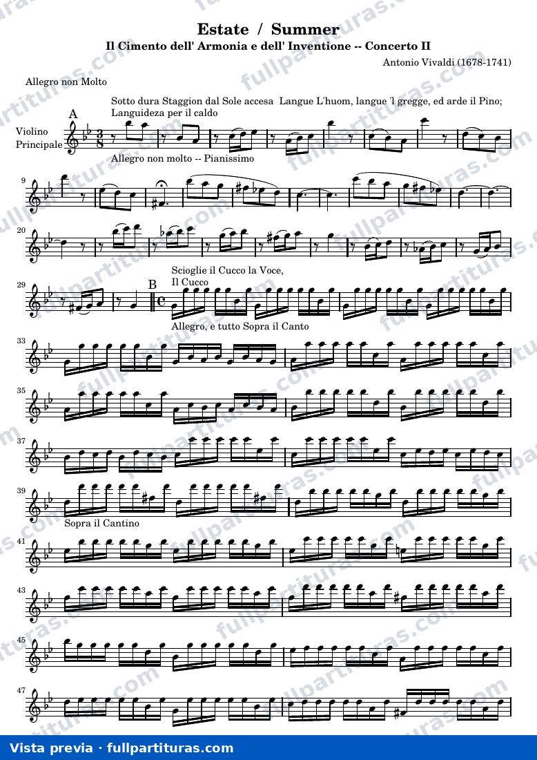 Estate / Summer — Violín solista — aperçu