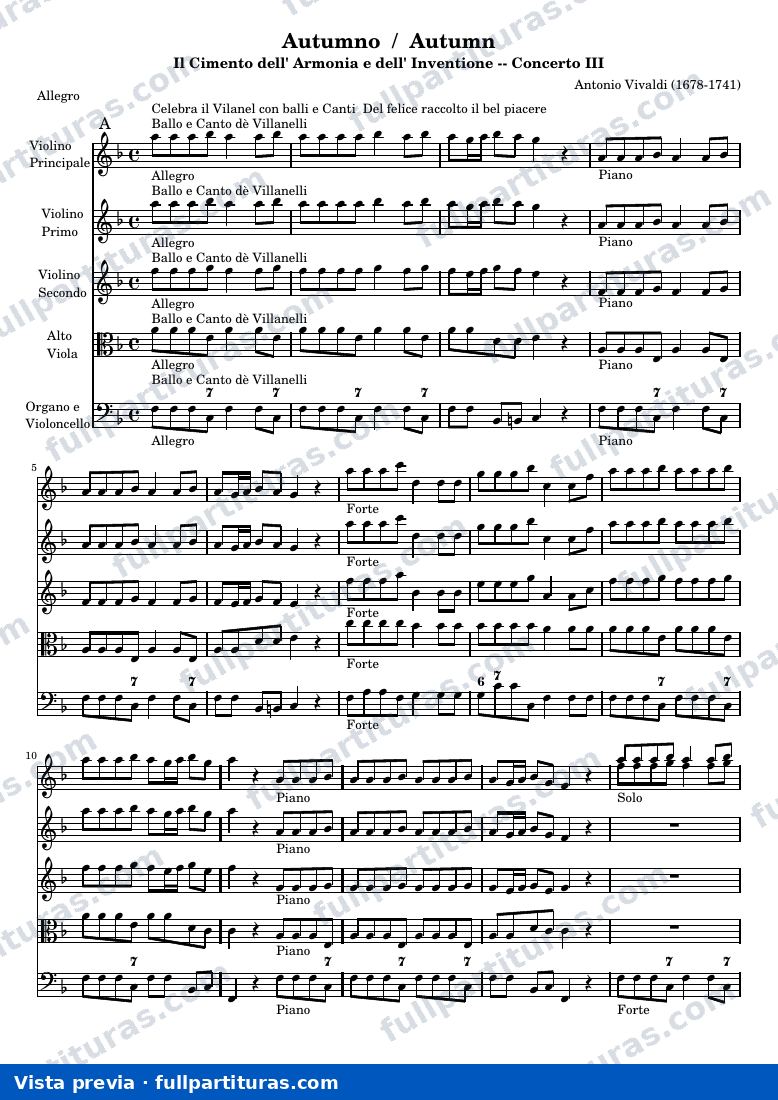 Autumno / Autumn — Autumn score — aperçu