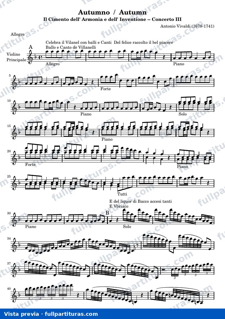 Autumno / Autumn — Violín solista — aperçu