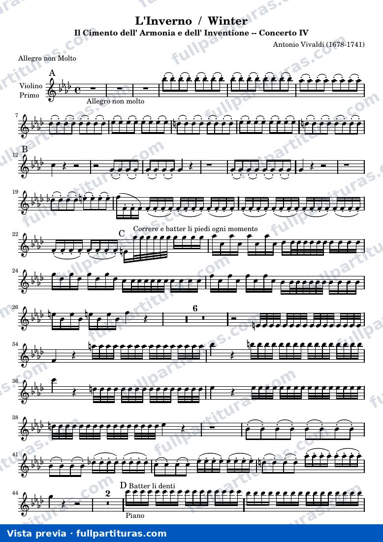 L'Inverno / Winter — Winter violin1 — preview