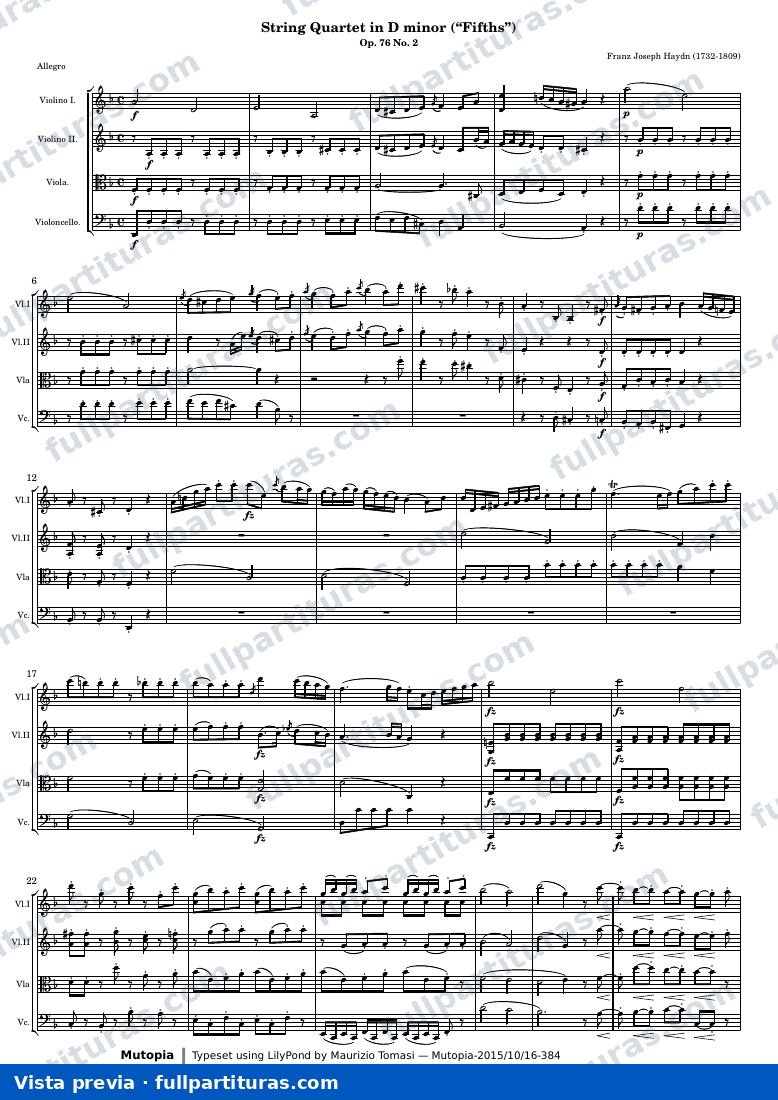 String Quartet in D minor — Score — anteprima