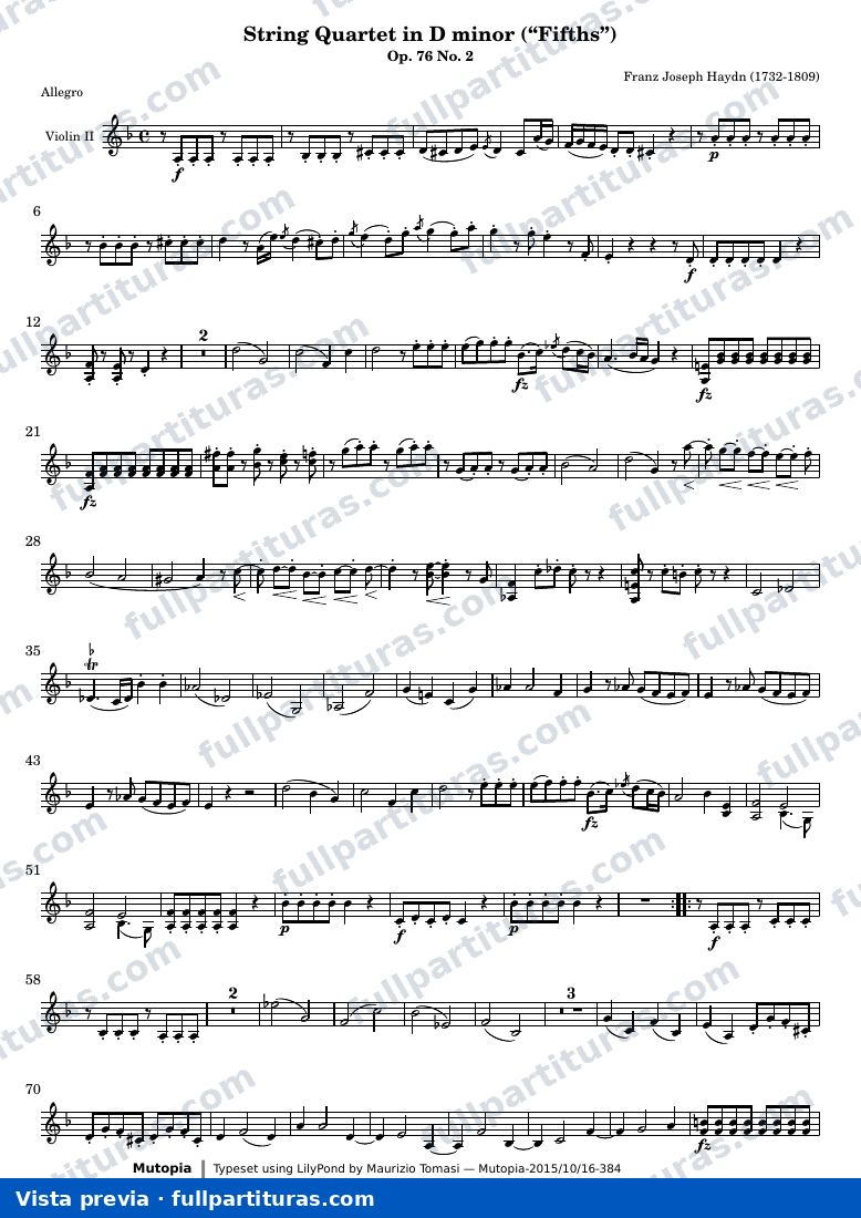 String Quartet in D minor — Violin2 — aperçu
