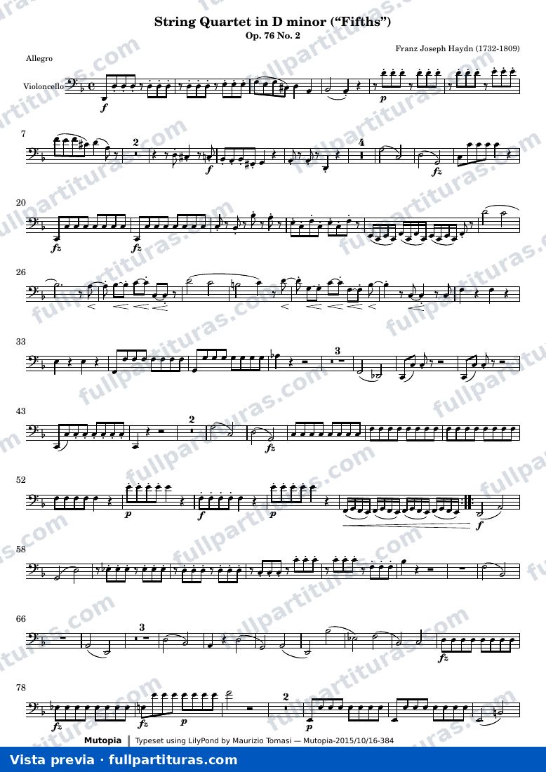 String Quartet in D minor — Violoncello — aperçu