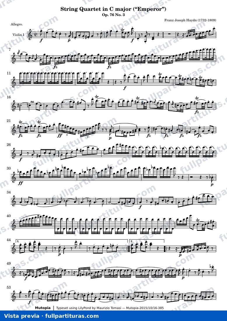 String Quartet in C major — Violin1 — aperçu
