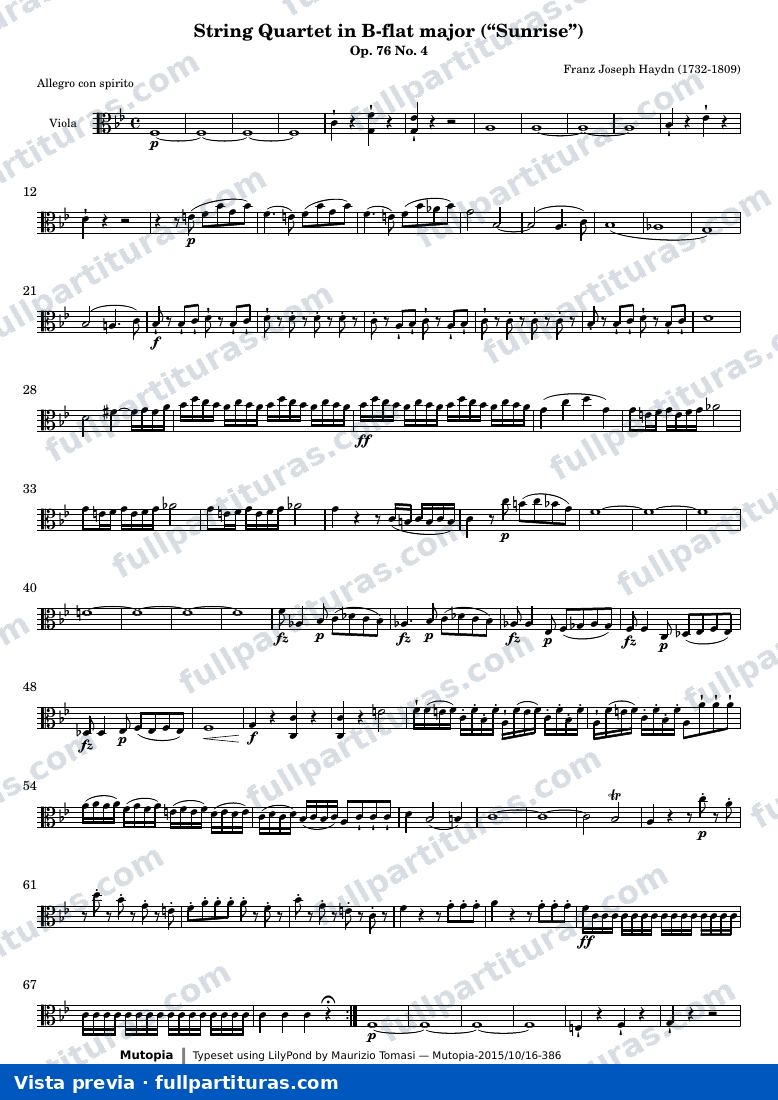 String Quartet in B-flat major — Viola — aperçu