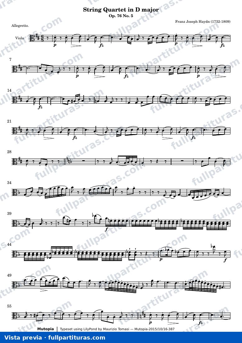 String Quartet in D major — Viola — anteprima
