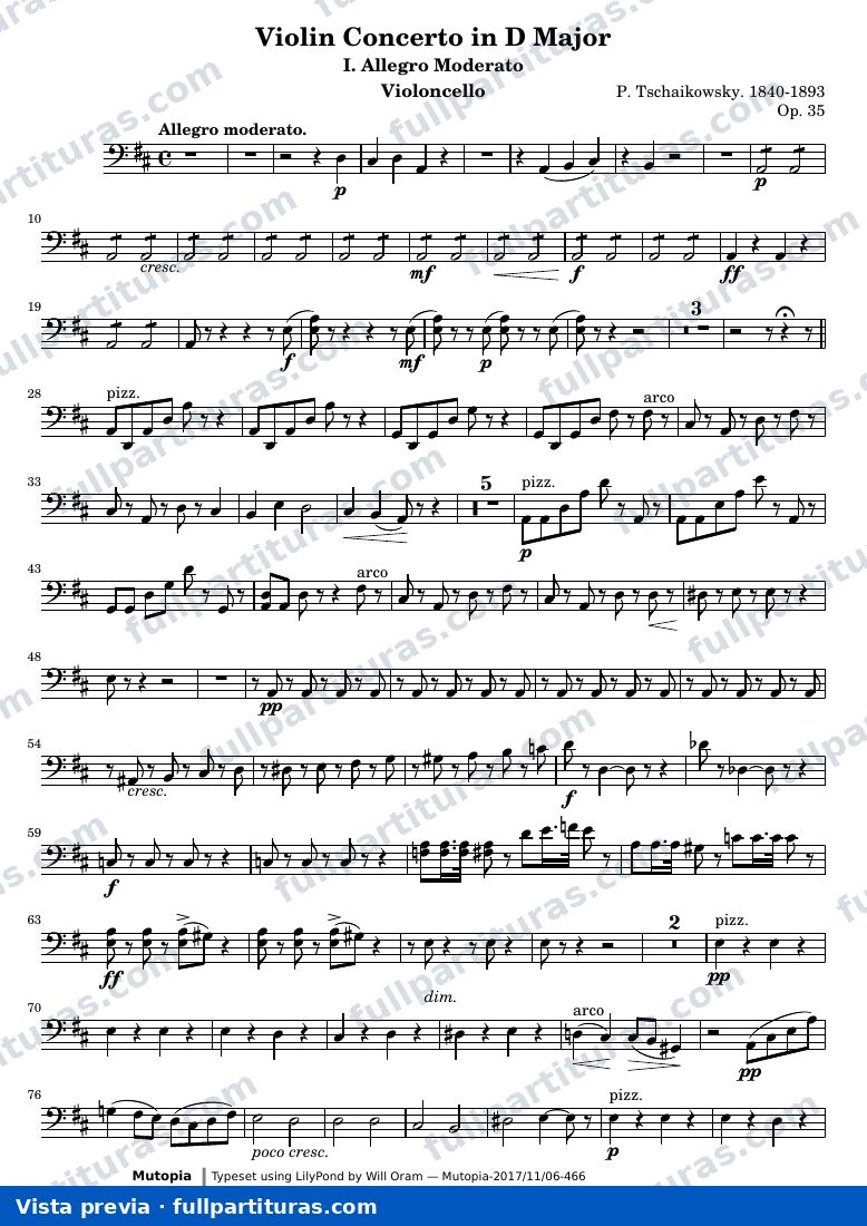 Violin Concerto in D Major (All three movements) — Violoncello — preview