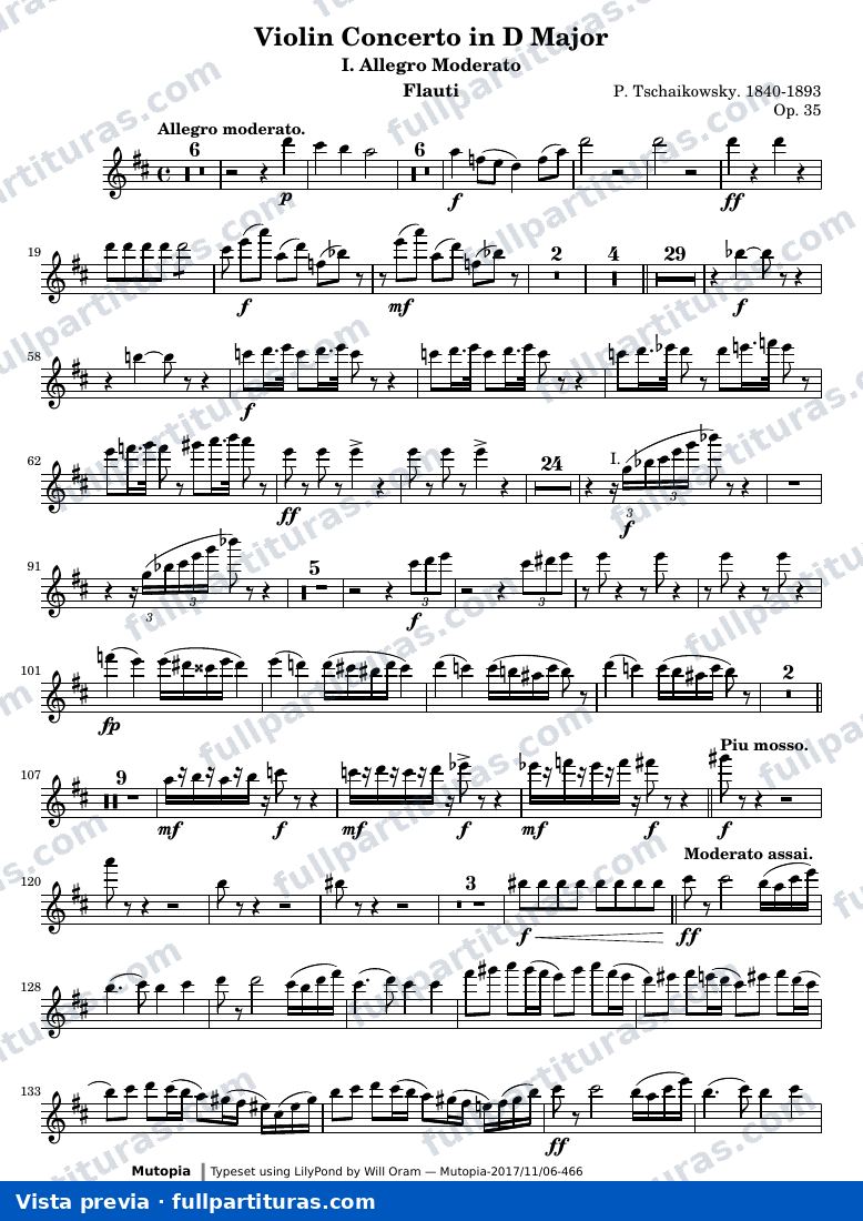 Violin Concerto in D Major (All three movements) — Flauti — предварительный просмотр