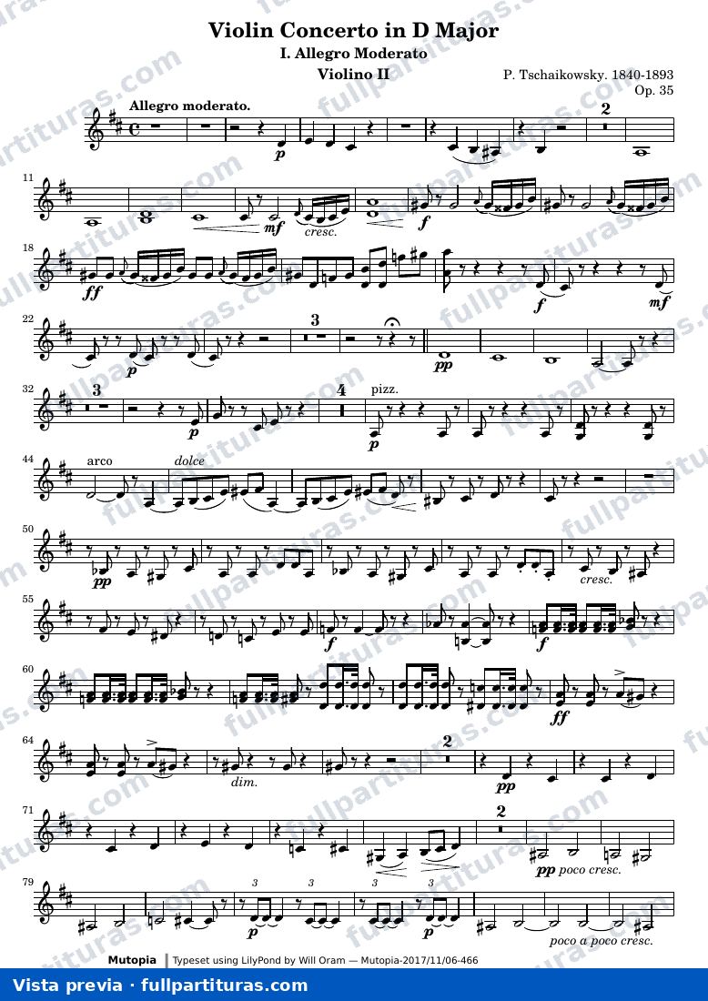 Violin Concerto in D Major (All three movements) — Violino2 — anteprima