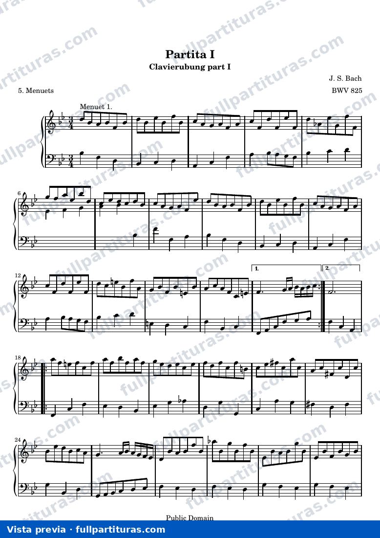 Six Partitas (Clavierubung part I): No. 1 — 15title hub — anteprima