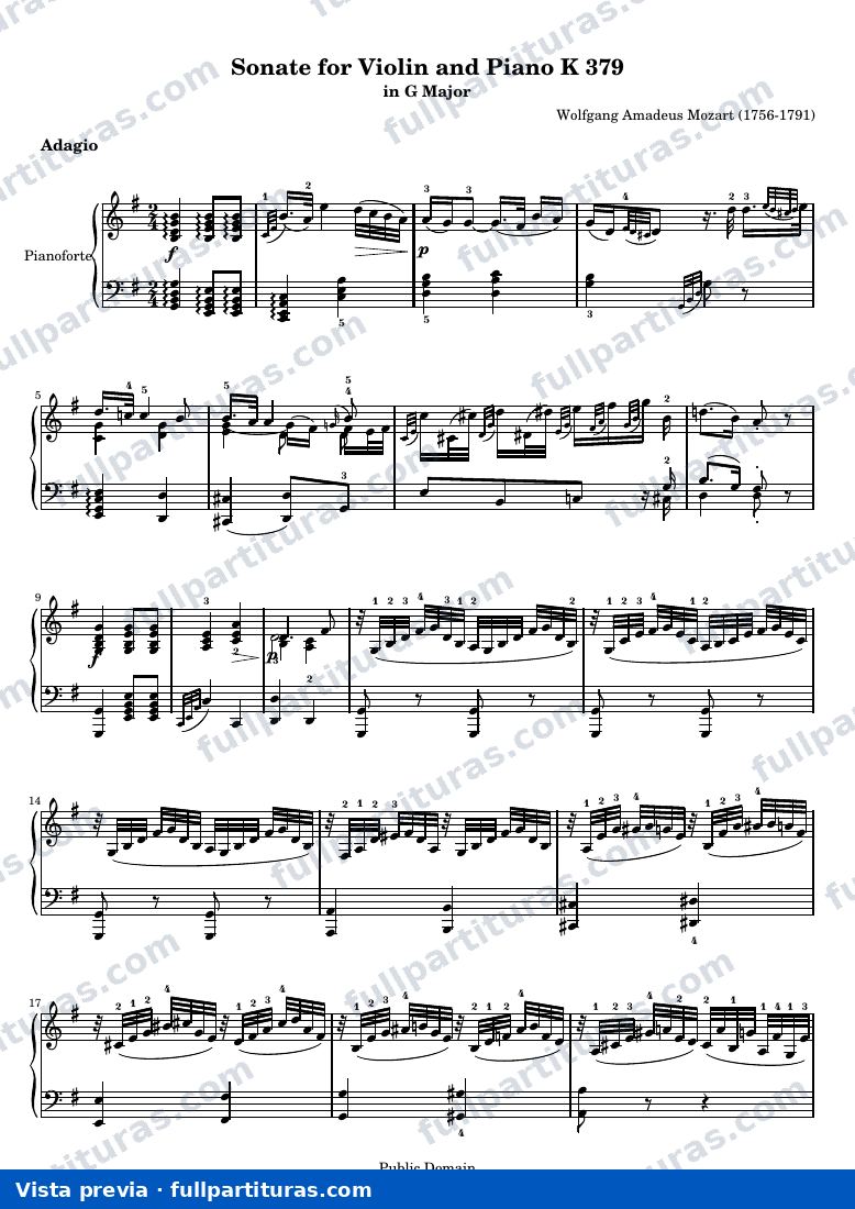 Sonate for Violin and Piano K 379 — K379 piano — vista previa