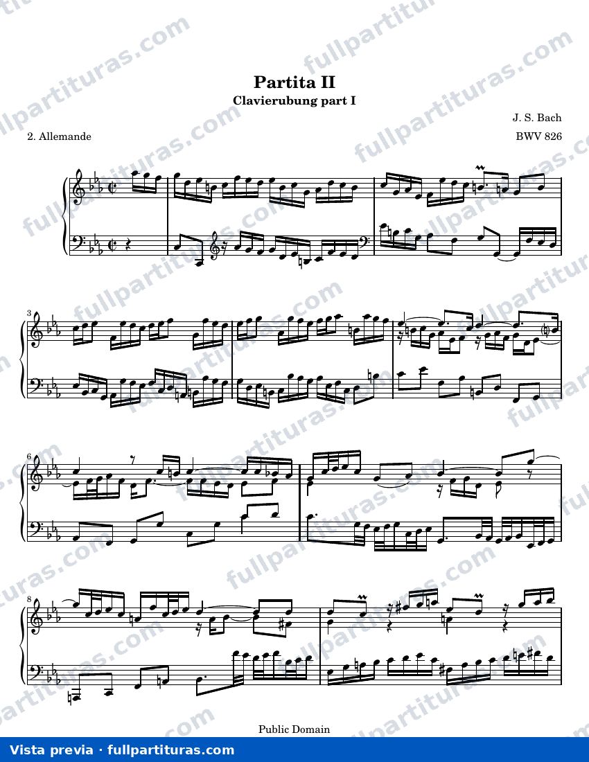Six Partitas (Clavierubung part I): No. 2 — 22title hub — Vorschau