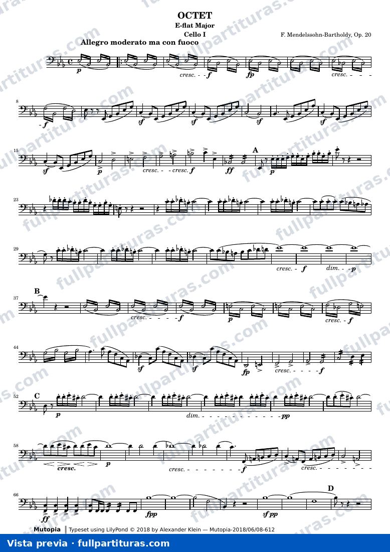 Octet — Mendelssohn Octet Cello 1 — Vorschau