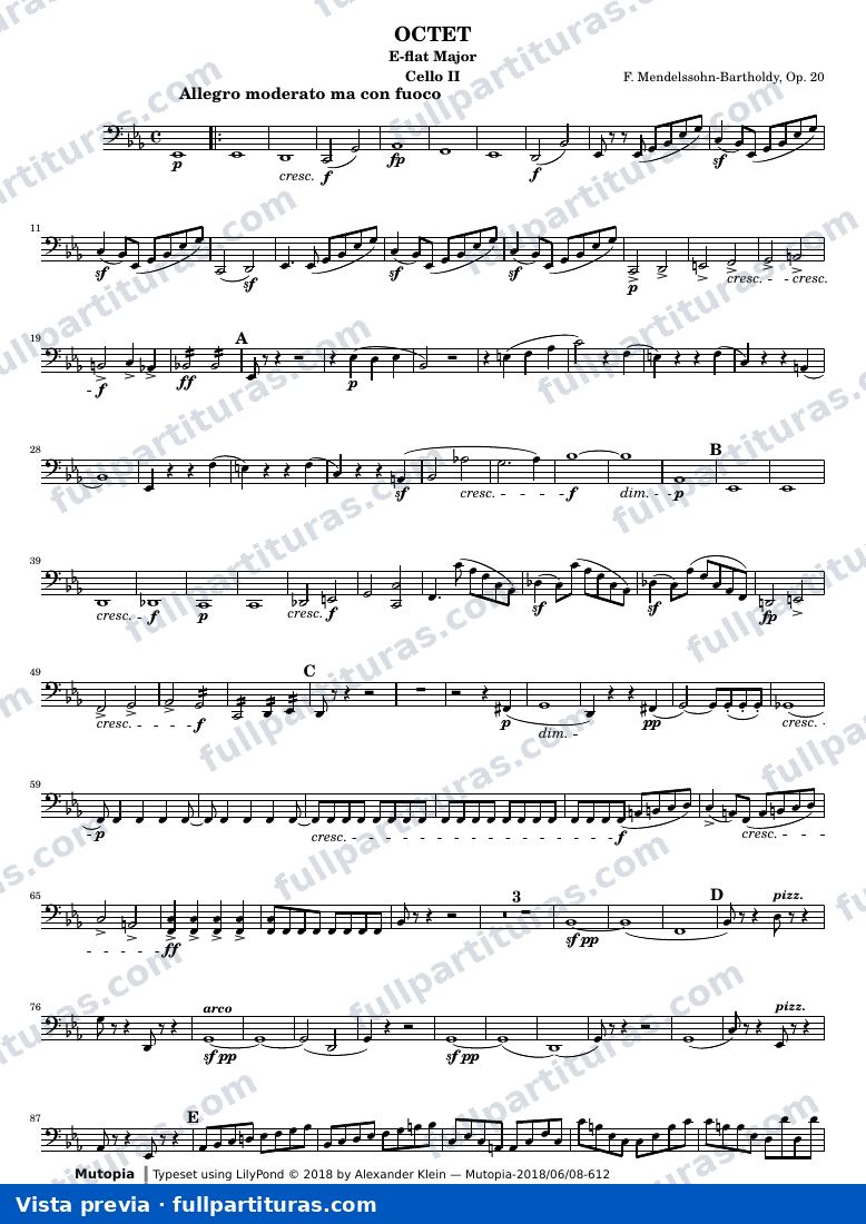 Octet — Mendelssohn Octet Cello 2 — Vorschau