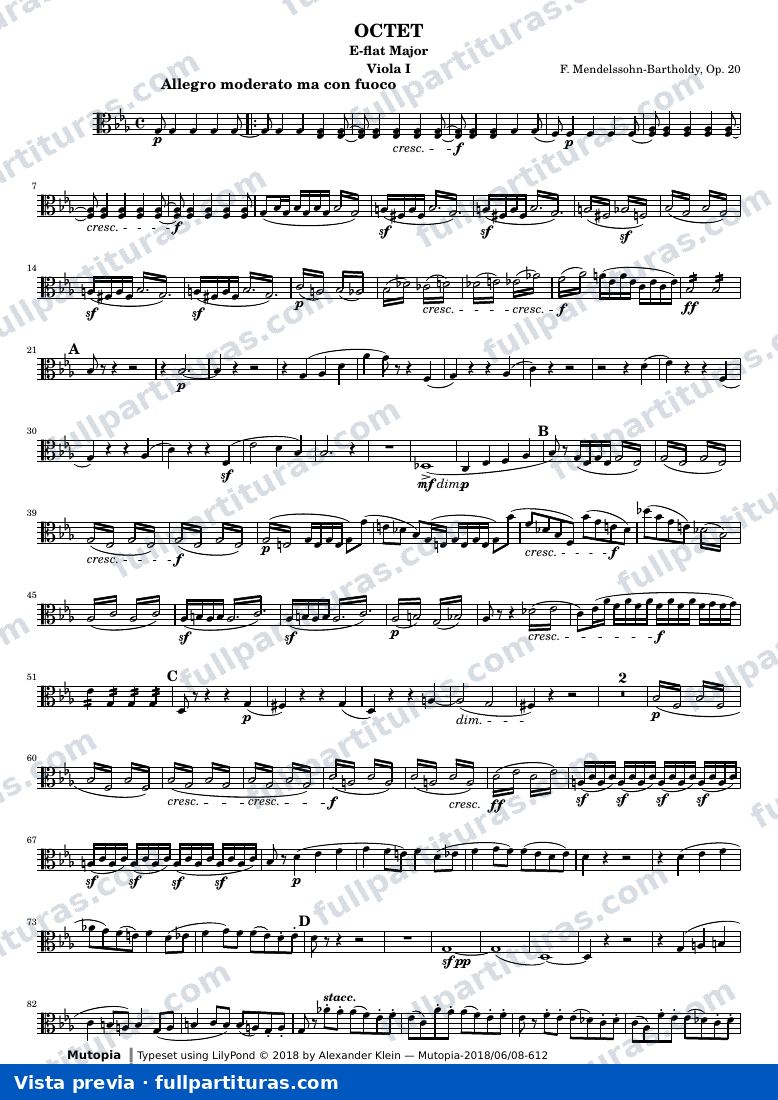Octet — Mendelssohn Octet Viola 1 — aperçu