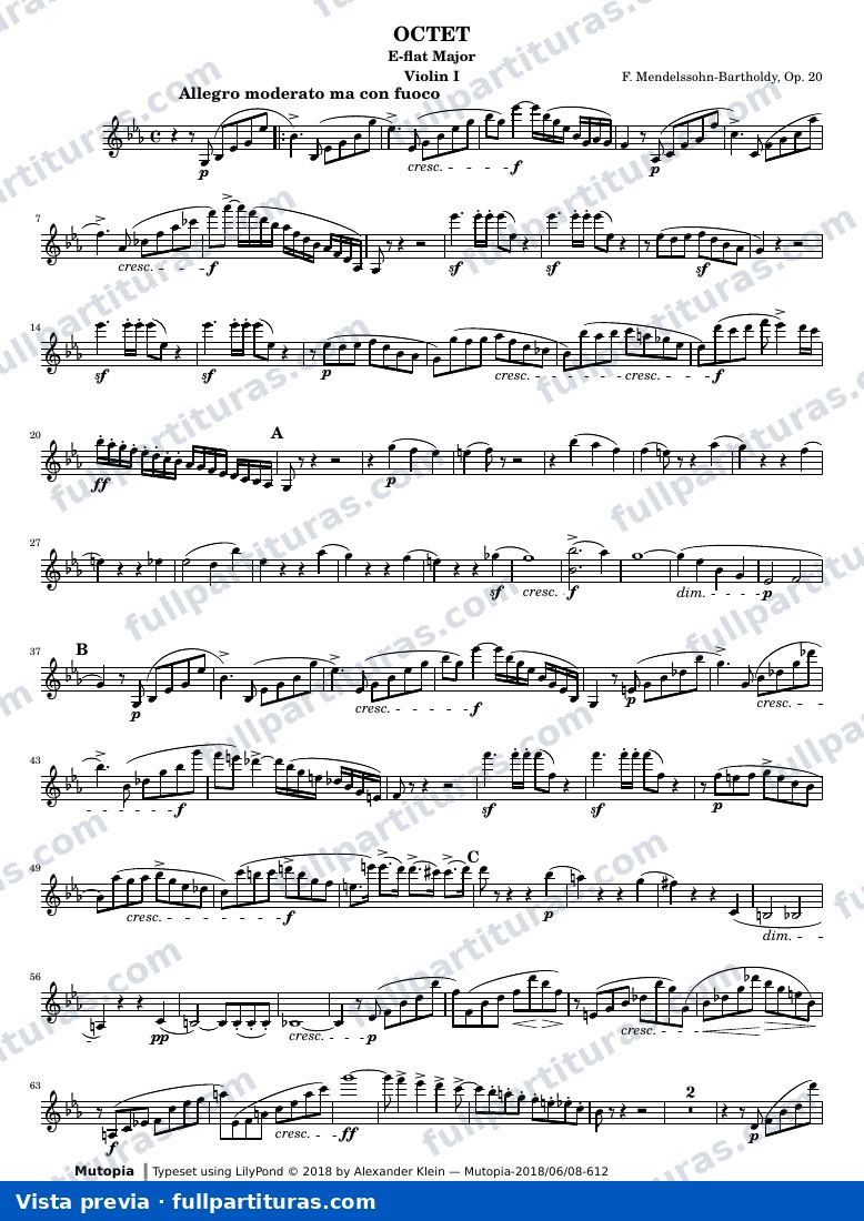 Octet — Mendelssohn Octet Violin 1 — vista previa