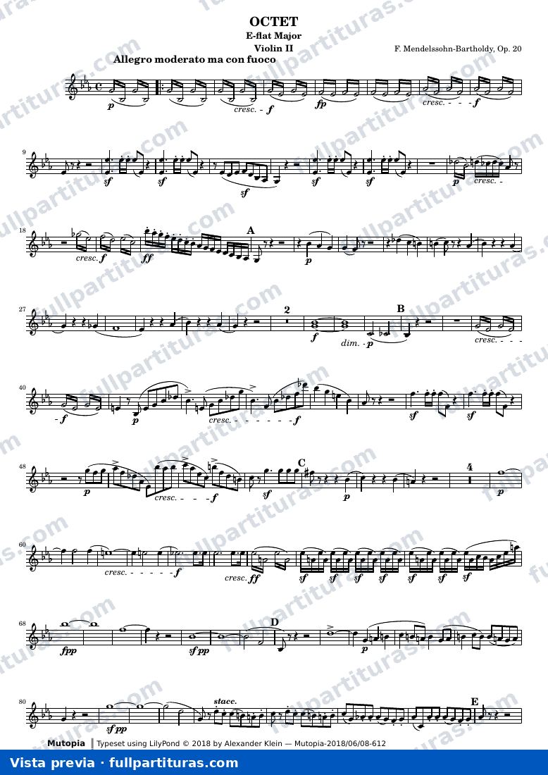 Octet — Mendelssohn Octet Violin 2 — vista previa