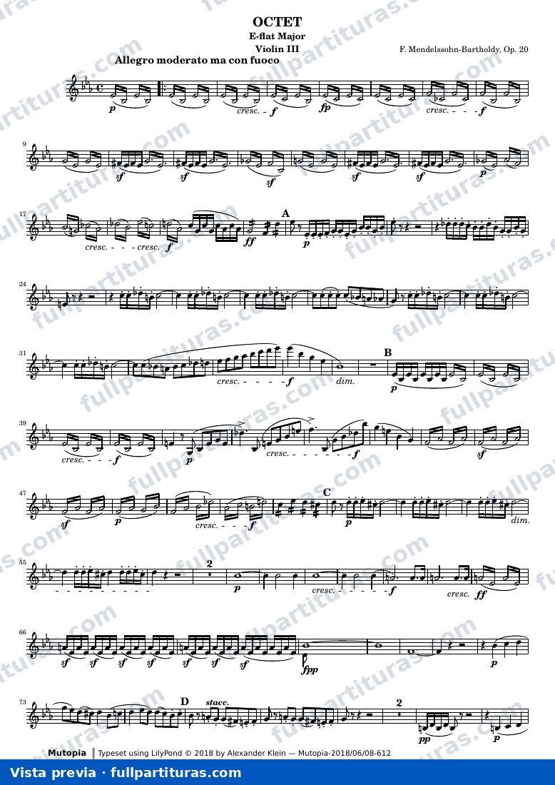 Octet — Mendelssohn Octet Violin 3 — vista previa