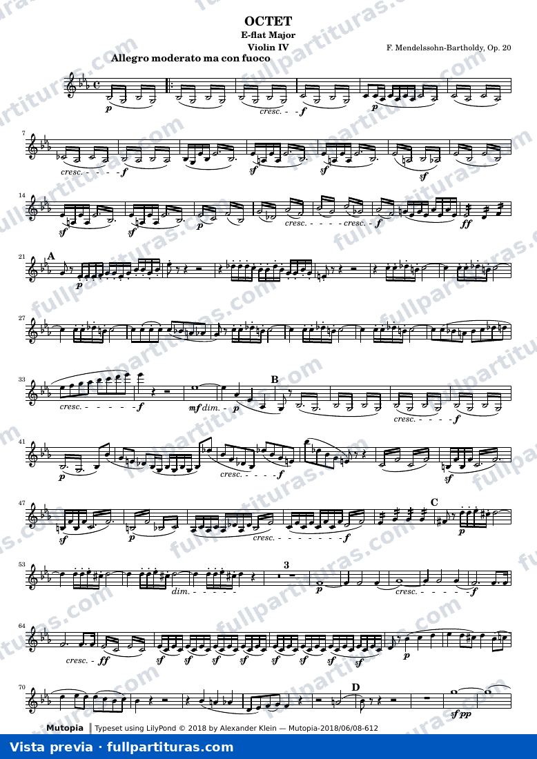Octet — Mendelssohn Octet Violin 4 — vista previa