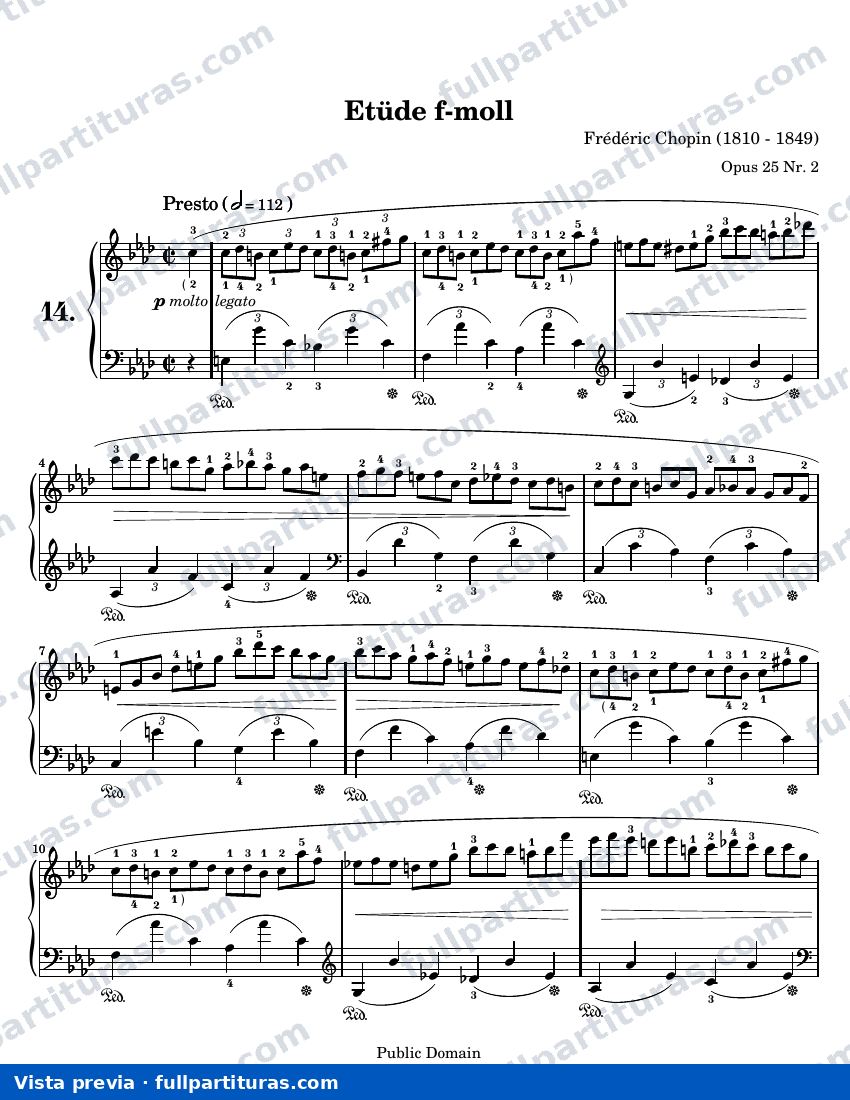 Etüde f-moll — Letter PS chopin 25 02 i — preview