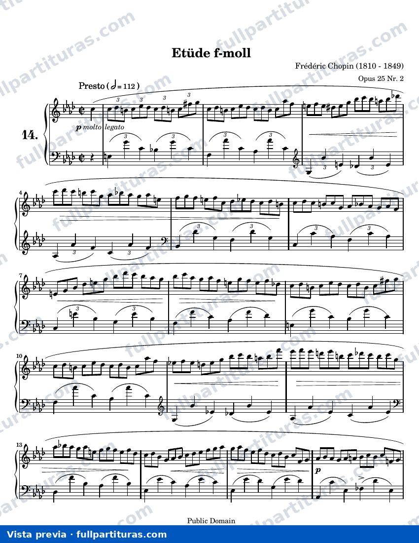 Etüde f-moll — Letter chopin 25 02 wfp — preview