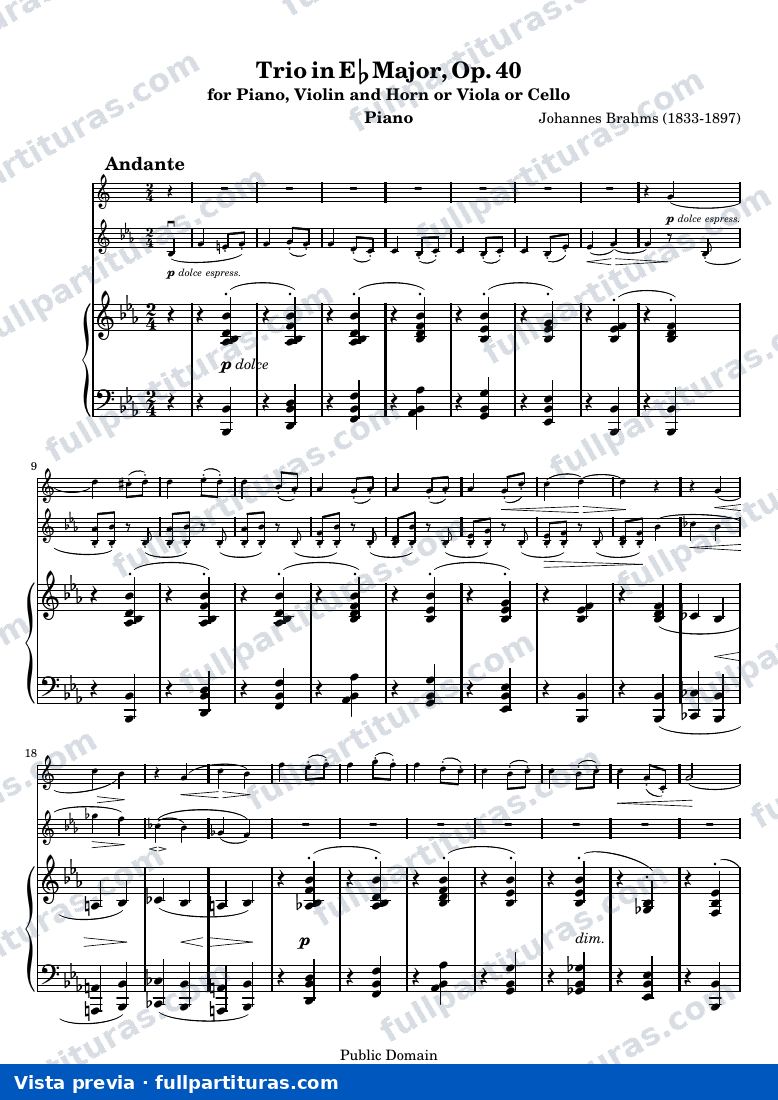 Brahms Horn Trio — Piano — Vorschau