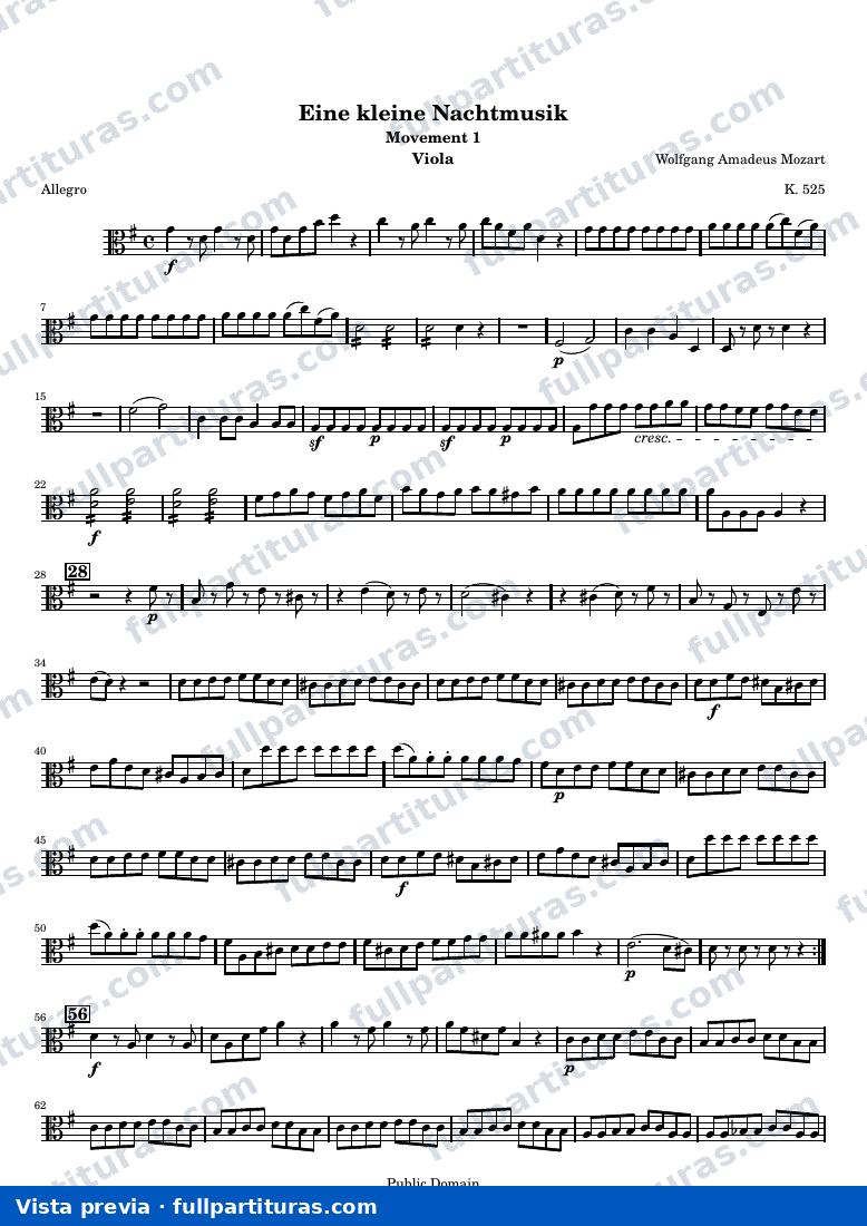 Eine kleine Nachtmusik (1st movement) — Viola — vista previa