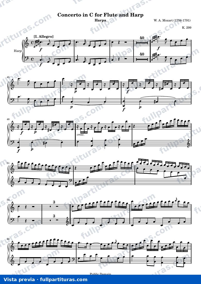 Concerto in C for Flute and Harp — Harpaallegro — vista previa