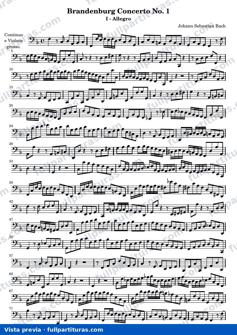 Brandenburg Concerto No. 1 (First Movement - Allegro) — Continuo — preview