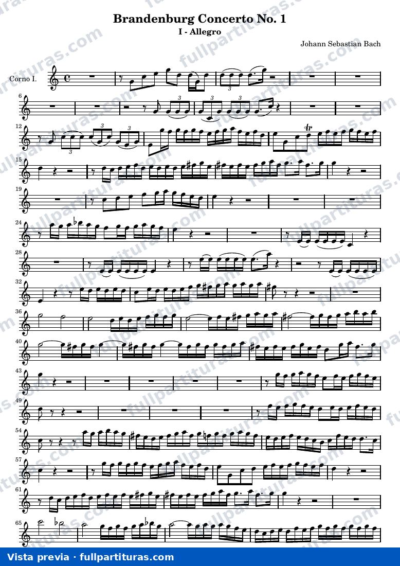 Brandenburg Concerto No. 1 (First Movement - Allegro) — Cornoone — preview