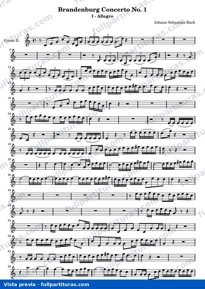 Brandenburg Concerto No. 1 (First Movement - Allegro) — Cornotwo — preview