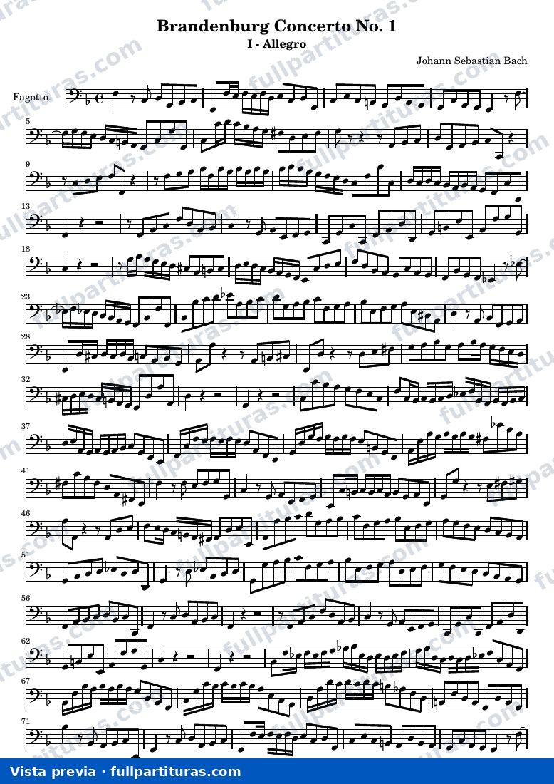 Brandenburg Concerto No. 1 (First Movement - Allegro) — Fagotto — preview