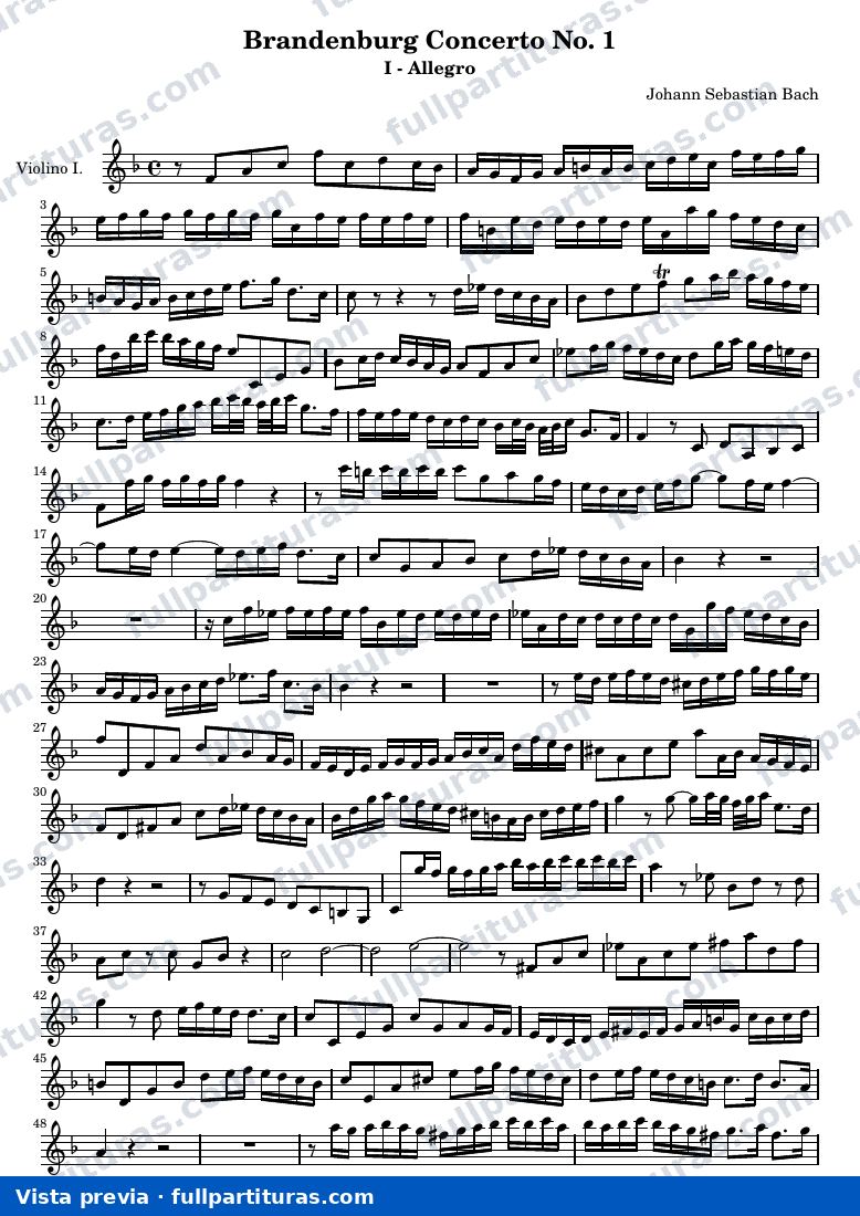 Brandenburg Concerto No. 1 (First Movement - Allegro) — Violinoone — vista previa
