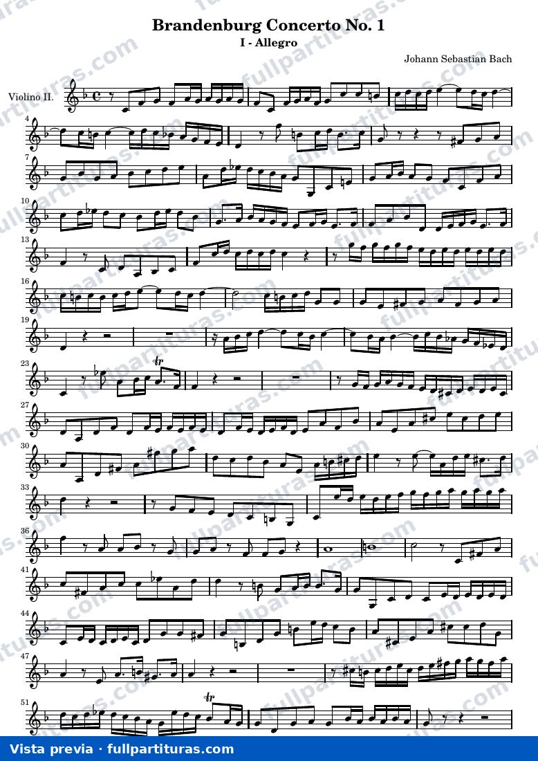 Brandenburg Concerto No. 1 (First Movement - Allegro) — Violinotwo — anteprima