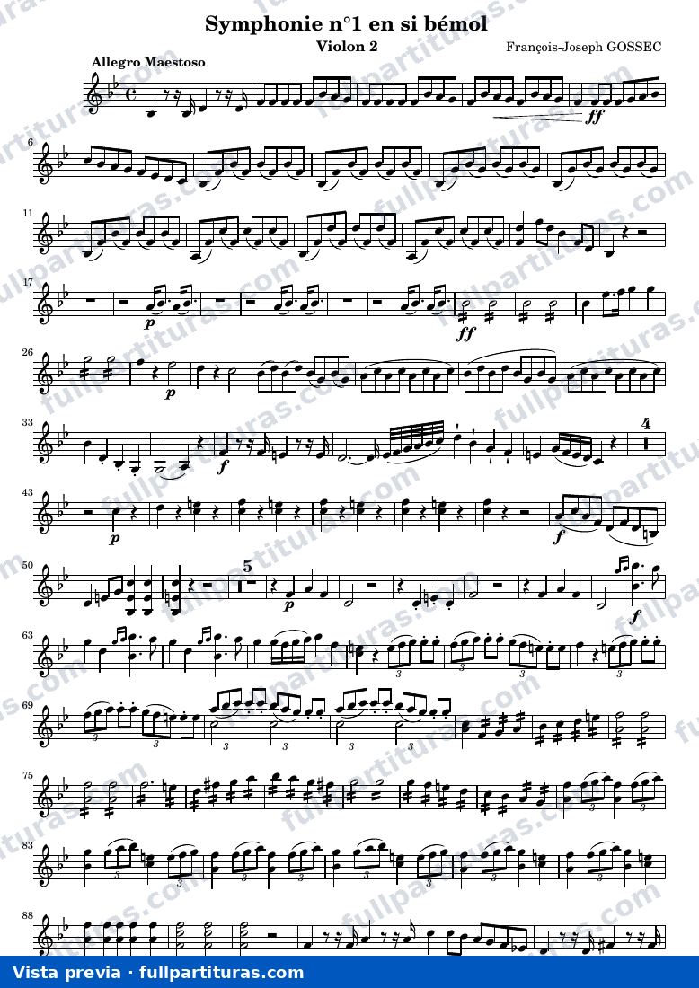 Symphonie n°1 — Violon2 — anteprima