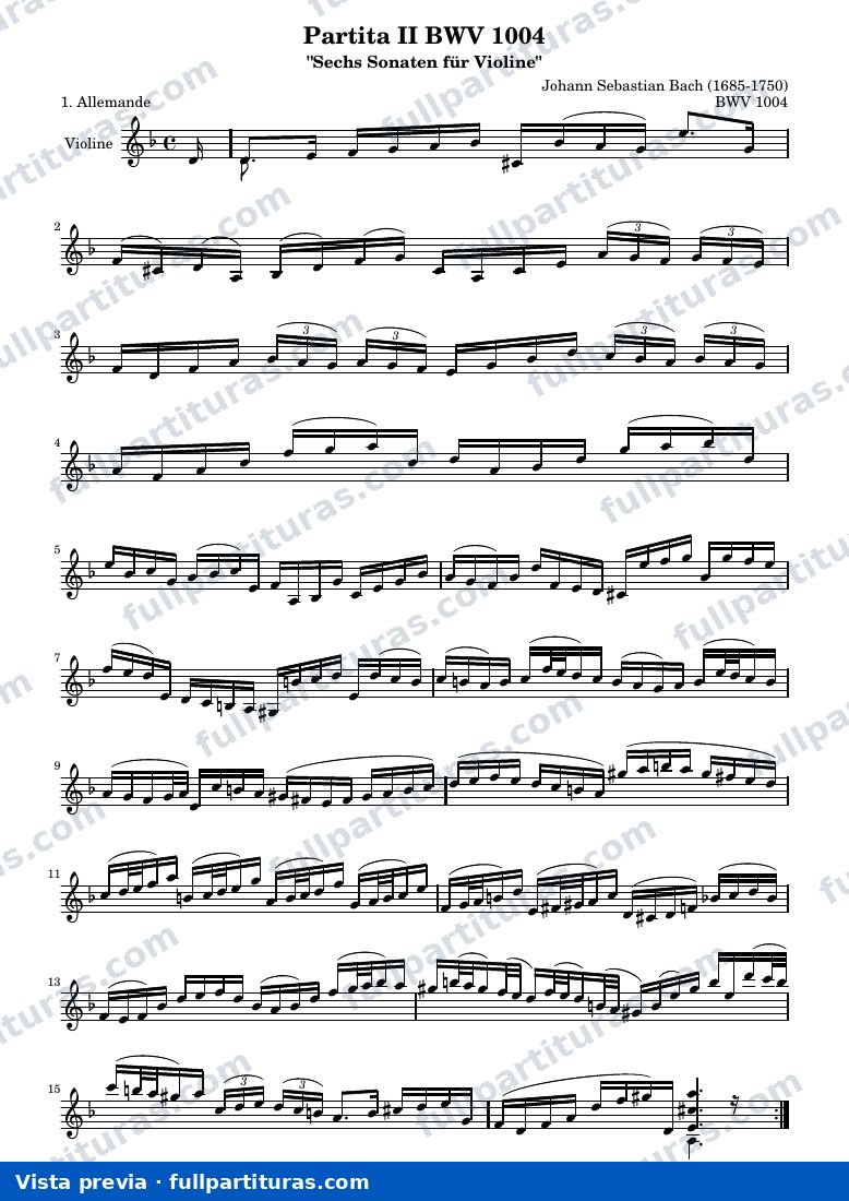 BWV 1004 Allemande — vista previa