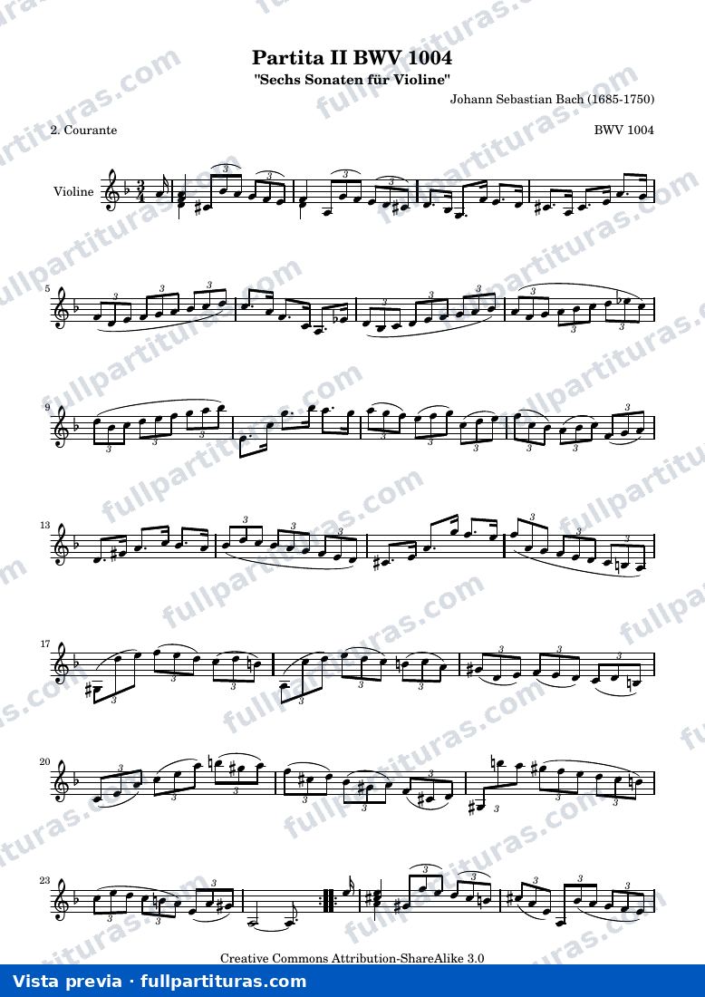 BWV 1004 Courante — Vorschau
