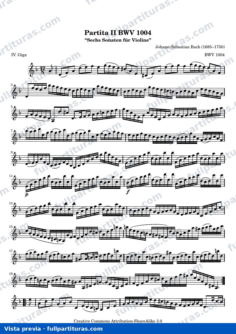BWV 1004 Giga — anteprima