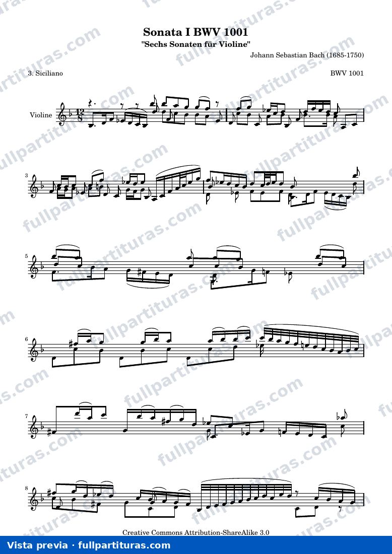 BWV 1001 Siciliano — Vorschau