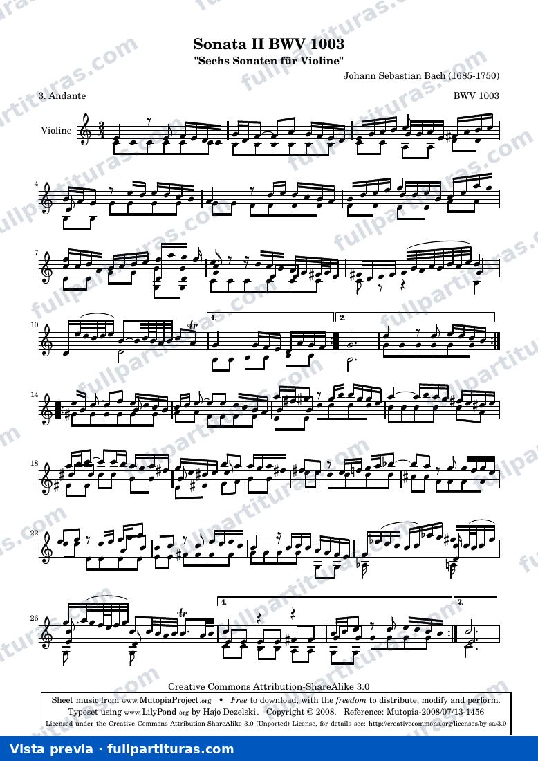 BWV 1003 Andante — Vorschau